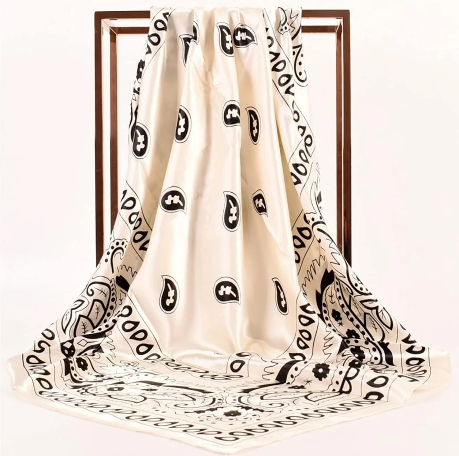 100% Mulberry Silk Satin Square Scarfs for Women 35  35 inches Neck Scarf Hair Scarves Headscarf Neckerchief