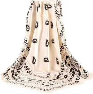 100% Mulberry Silk Satin Square Scarfs for Women 35  35 inches Neck Scarf Hair Scarves Headscarf Neckerchief