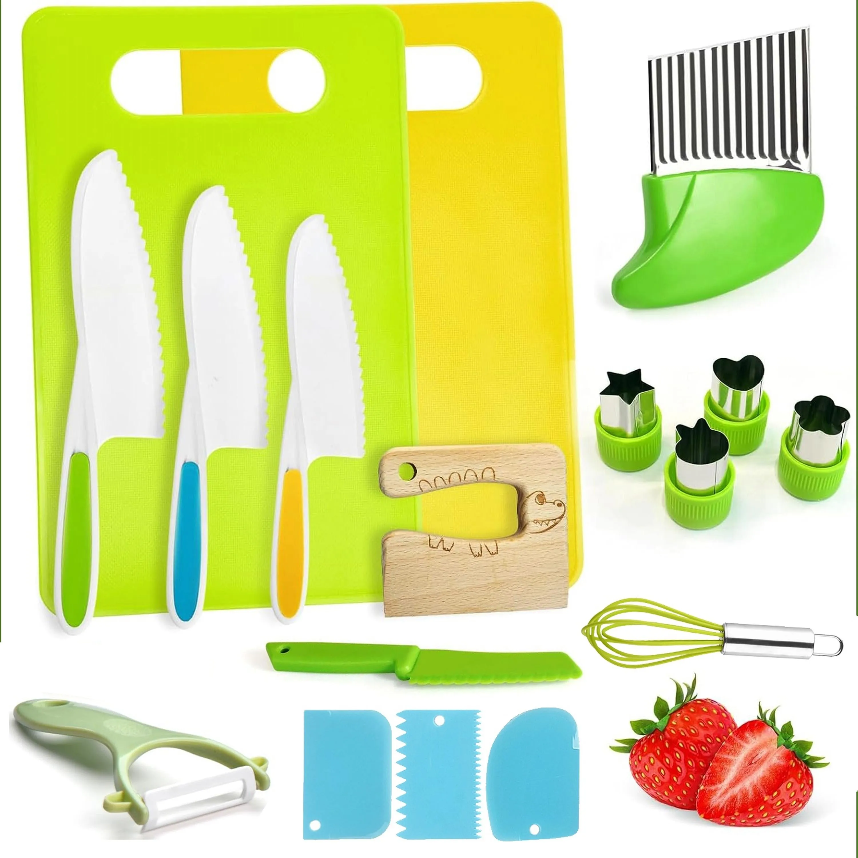 17Pcs Montessori Kitchen Tools for Toddlers-Kids