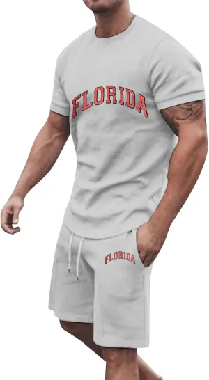 2 Piece Outfits for Men Hawaiian Trendy Print Tshirt and Shorts Set Vacation Summer Beach Vacation Tracksuits Mens Stretch Khaki Shorts