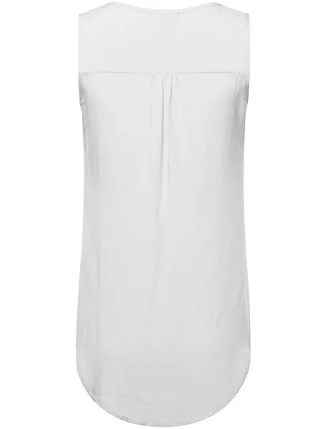 2017 Women's Fashion Button Pocket Sleeveless Shirt Ladies Sexy Irregular Hem Tank Top(S-5XL)