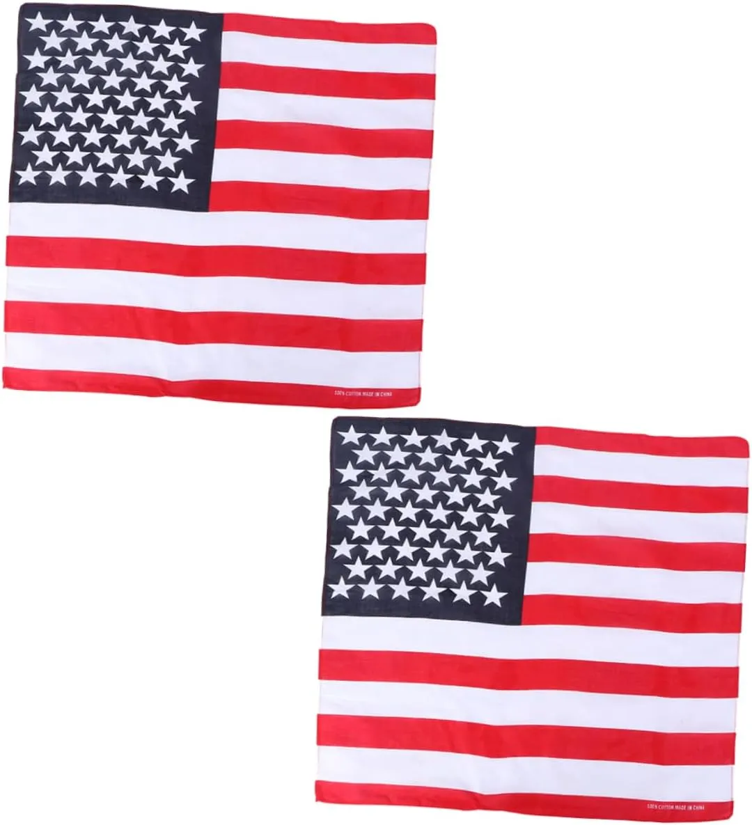 2pcs Patriotic Scarf Stylish Flag Print Headband Hair Tie Versatile Neck Scarf for Outdoor Activities Accessories