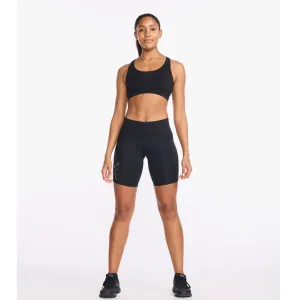2XU Aero Mid Rise Compression 6 Inch Shorts Women's Black Silver Reflective