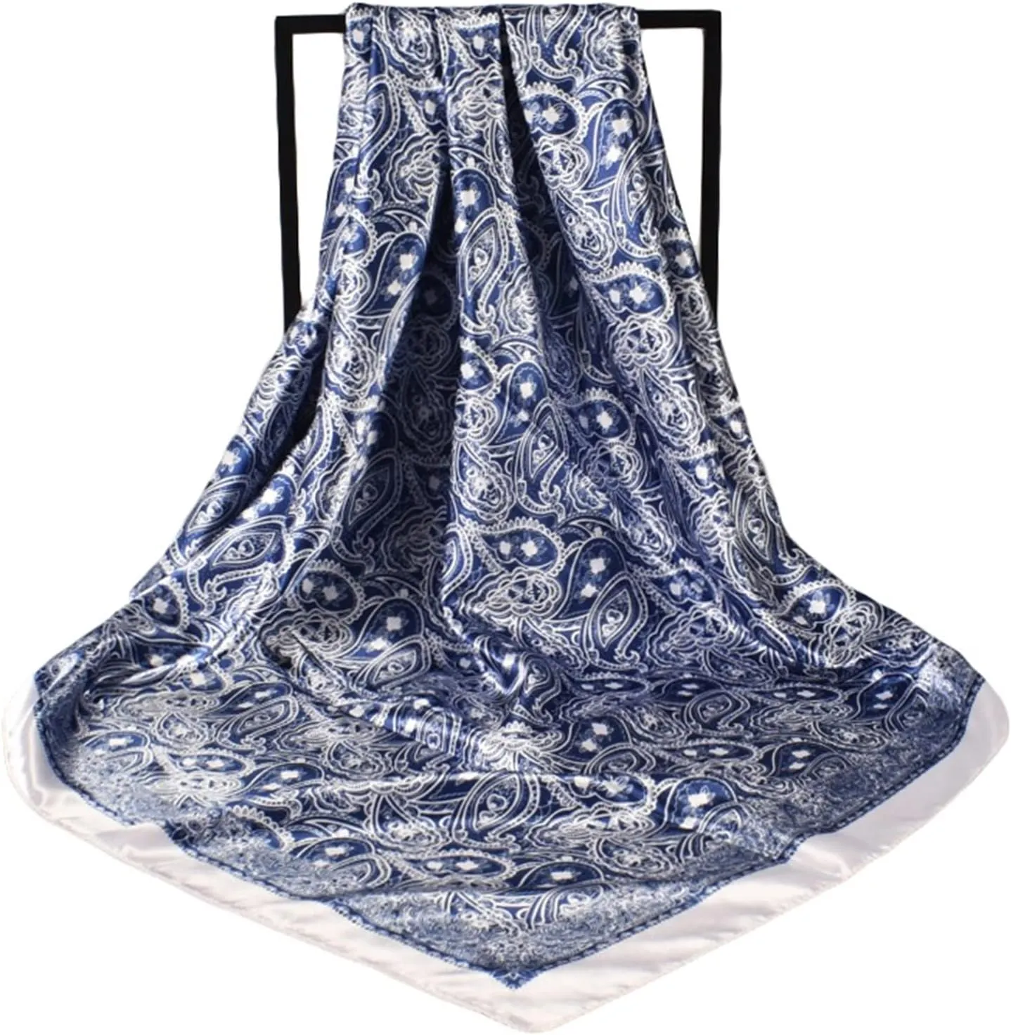35" Mulberry Silk Feeling Head Scarf Women's Fashion Square Neck Satin Scarfs Neckerchief Hair Scarves