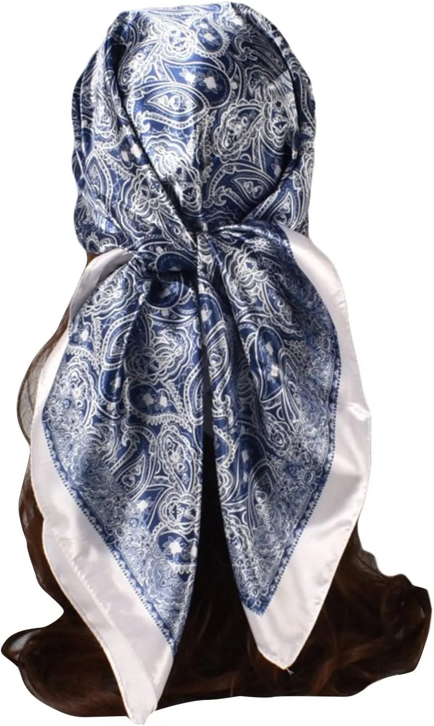 35" Mulberry Silk Feeling Head Scarf Women's Fashion Square Neck Satin Scarfs Neckerchief Hair Scarves