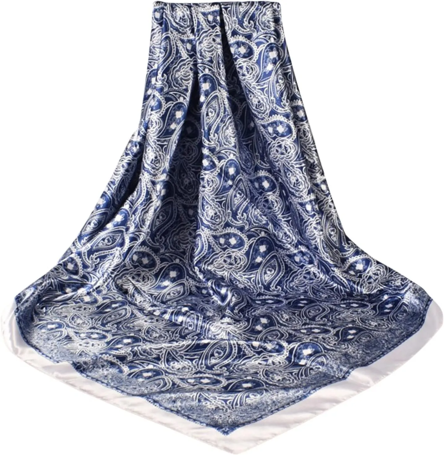35" Mulberry Silk Feeling Head Scarf Women's Fashion Square Neck Satin Scarfs Neckerchief Hair Scarves