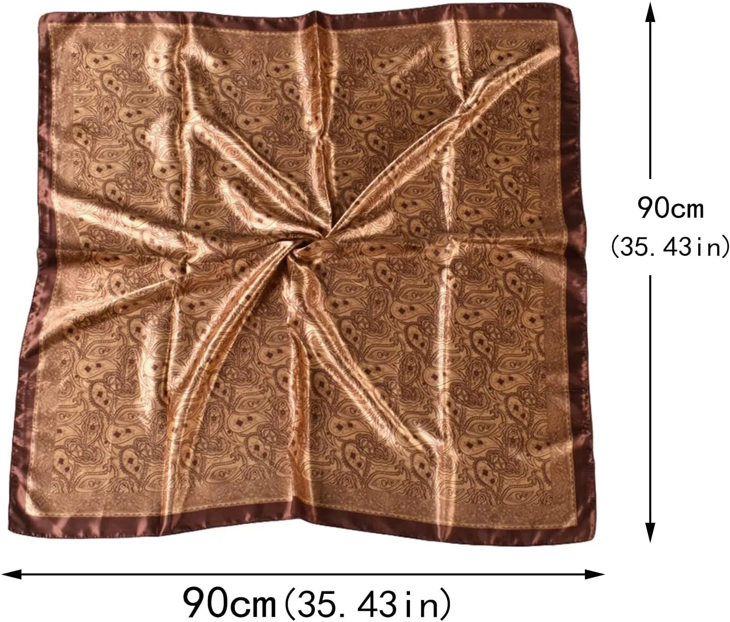 35" Mulberry Silk Feeling Head Scarf Women's Fashion Square Neck Satin Scarfs Neckerchief Hair Scarves