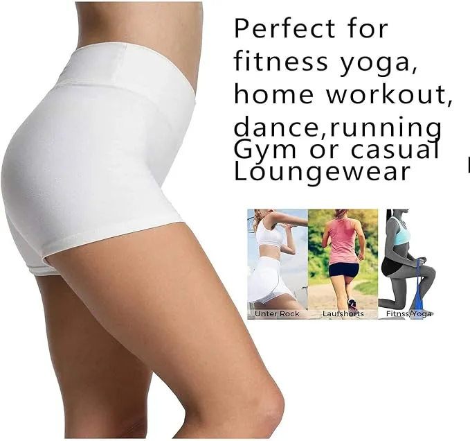 4How Women's High Waisted Yoga Gym Shorts Black Hot Pants Workout Running Cycling Sports Shorts