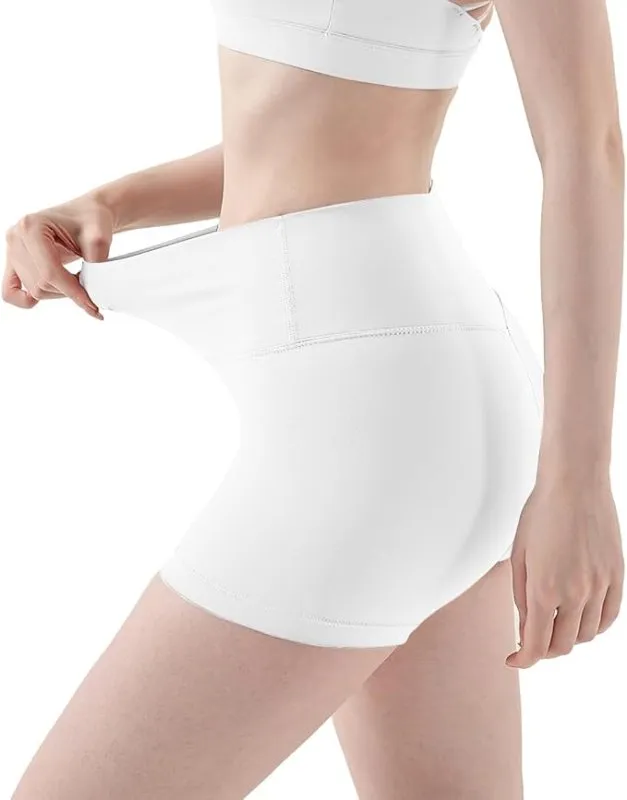 4How Women's High Waisted Yoga Gym Shorts Black Hot Pants Workout Running Cycling Sports Shorts