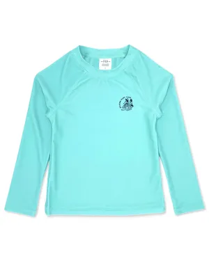 4yrs, 5yrs, 6yrs Wahine Long Sleeve Rash Guard Top in Beach Glass
