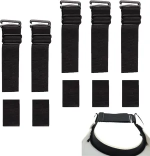 5 Set Sun Visor Hats Buckle and Straps Replacement Sew on Elastic Adjustable Fastening Hook and Loop Straps Extender Fastener for Large Brim Beach Cap Ponytail Straw Visors Golf Visor Cap