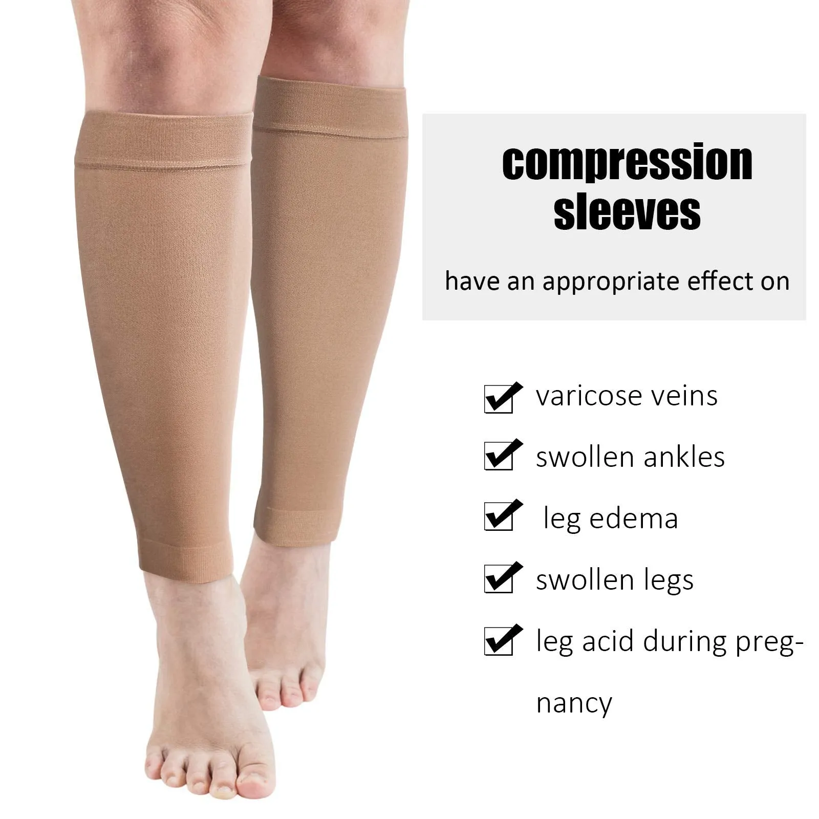 6 Pairs 3XL Wide Plus Size Calf Compression Socks Leg Brace Socks, Calf Compression Sleeves for Runners, Shin Splint, Varicose Vein & Calf Pain Relief, Calf Compression Cuffs for Men Women