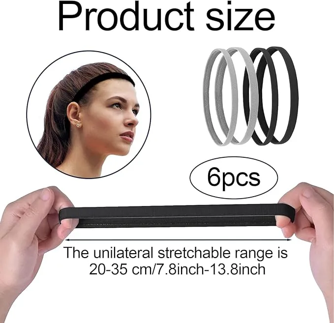 6 Pcs Boys Hair Band, Boys Headband for Men Women Girls Daily Use and Sports (Multicolour)