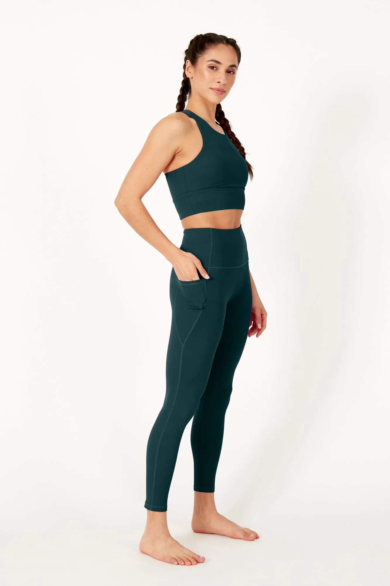 7/8 Sculpting High Waisted Pocket Legging Pine