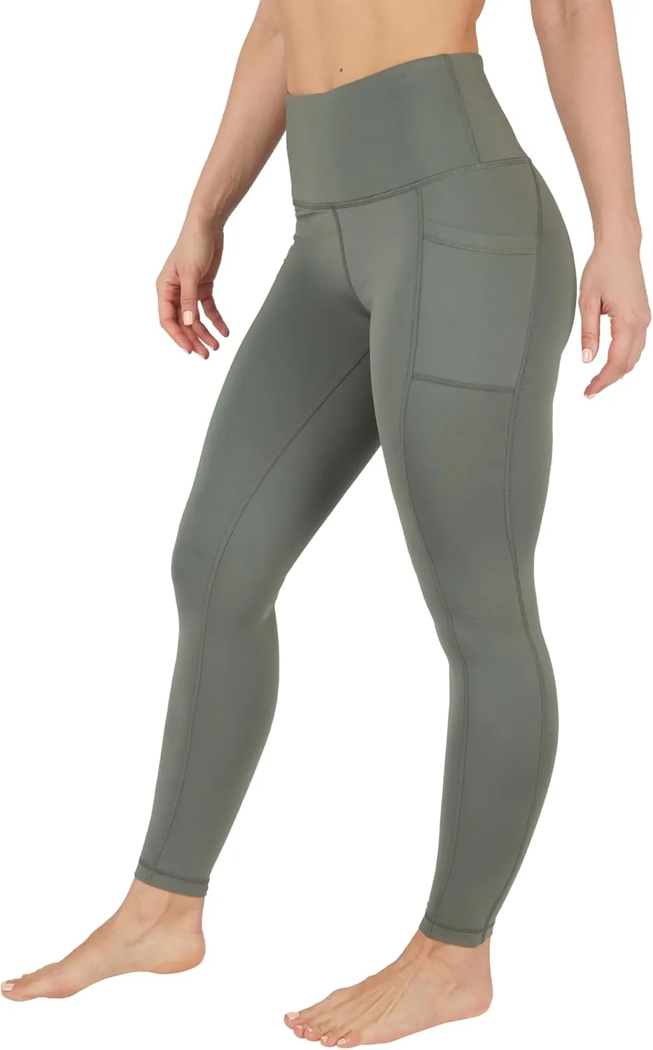 90 Degree By Reflex High Waist Fleece Lined Leggings with Side Pocket - Yoga Pants