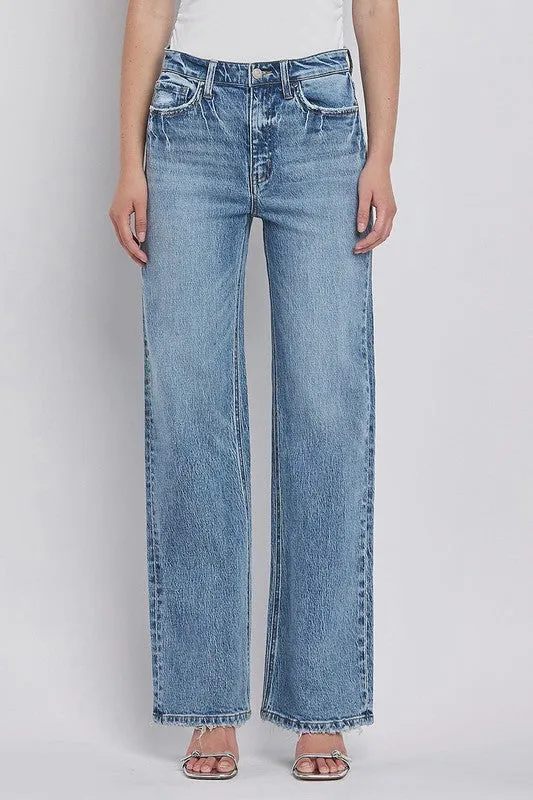 Simple Fashion 90's Super High Rise Wide Jeans