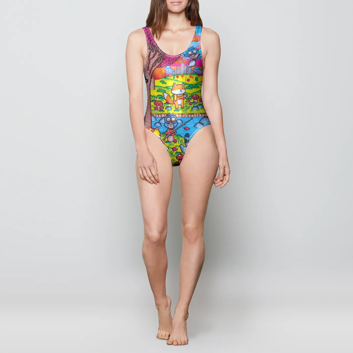 A Wonderful Fall One-Piece Foil Swimsuit