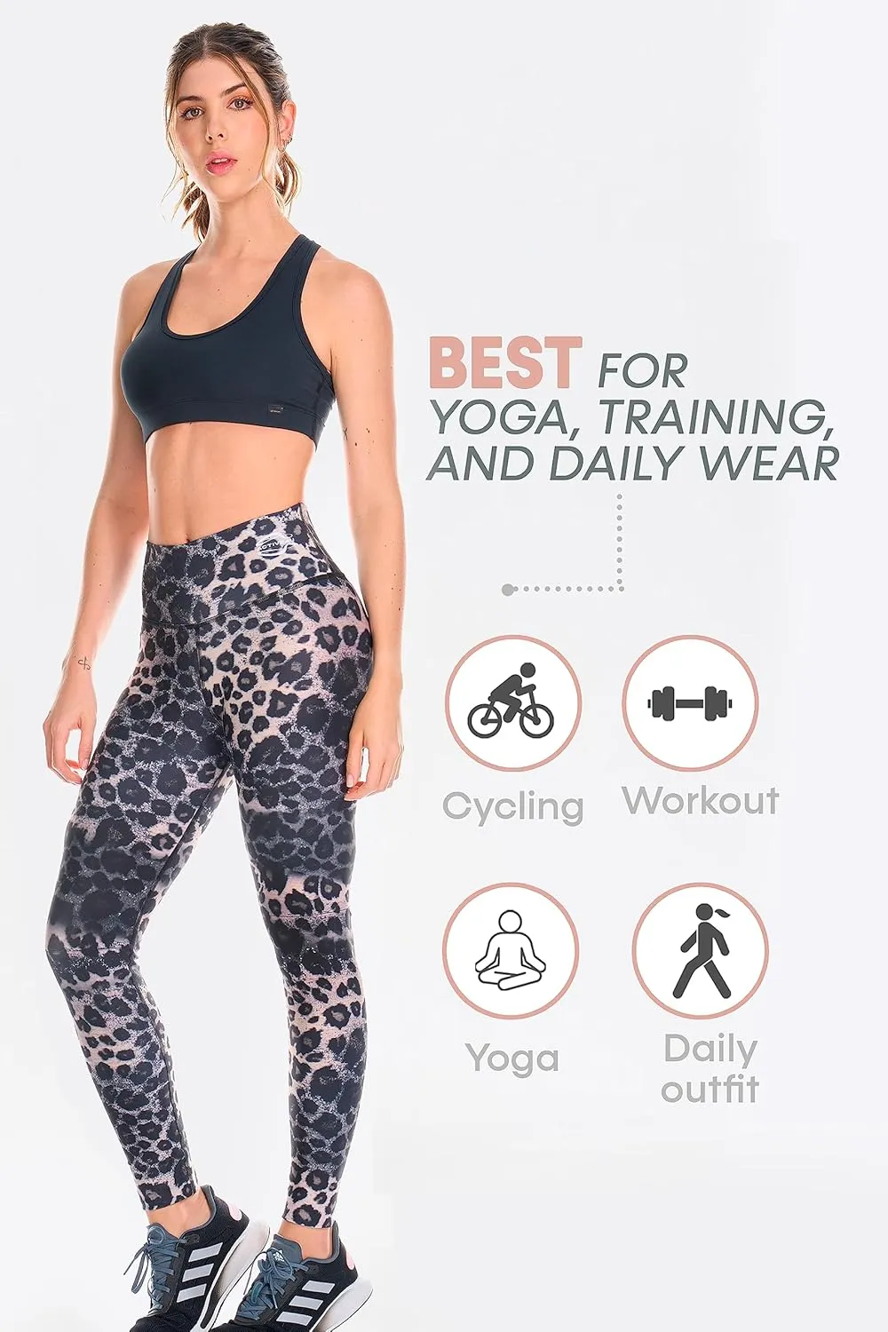 A4U Workout Leggings for Women Activewear Pants Printed Compression Pants