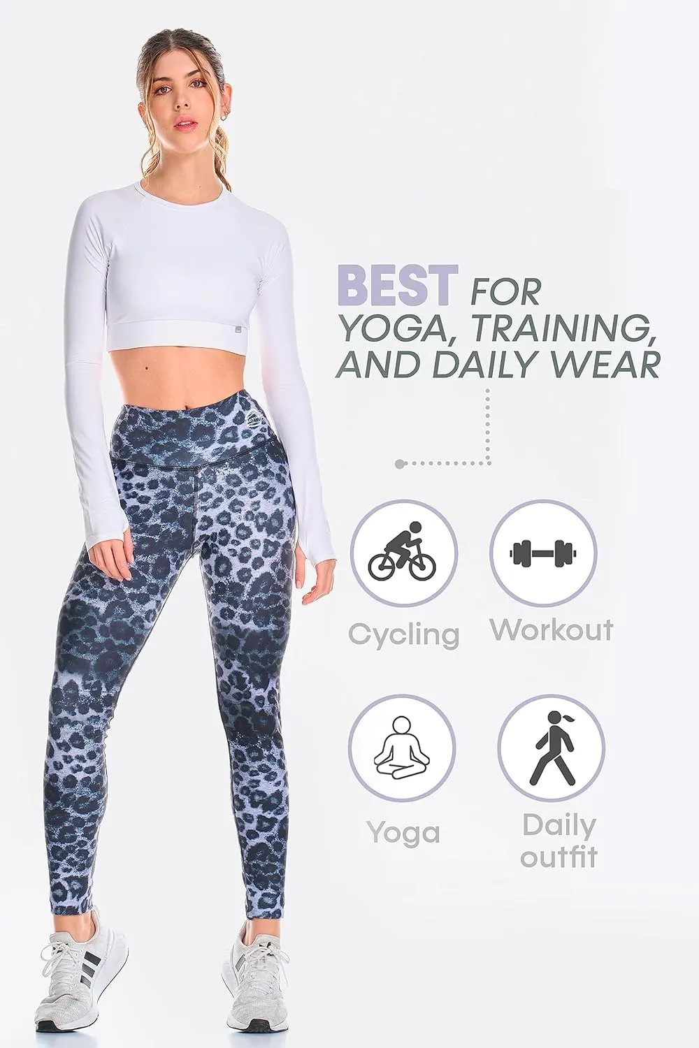 A4U Workout Leggings for Women Activewear Pants Printed Compression Pants