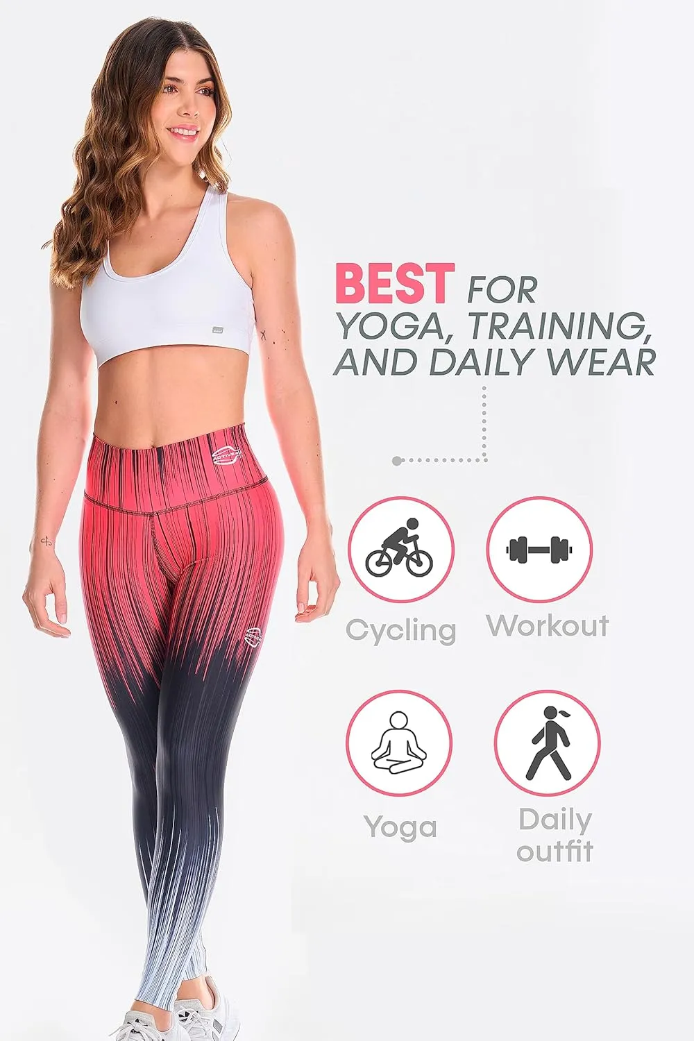 A4U Workout Leggings for Women Activewear Pants Printed Compression Pants