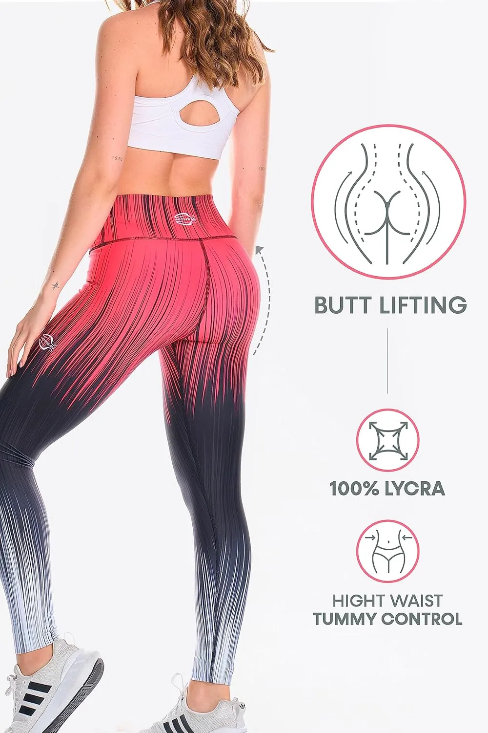 A4U Workout Leggings for Women Activewear Pants Printed Compression Pants