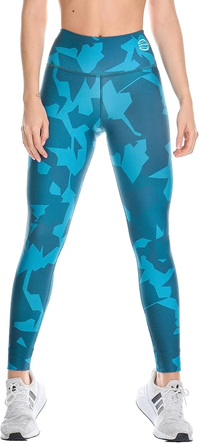A4U Workout Leggings for Women Activewear Pants Printed Compression Pants