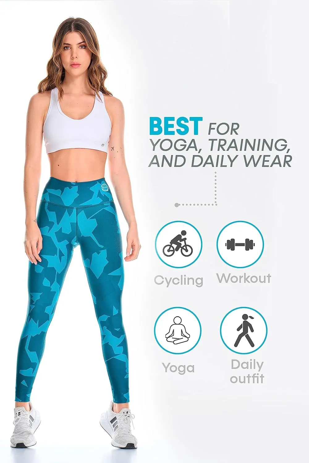 A4U Workout Leggings for Women Activewear Pants Printed Compression Pants