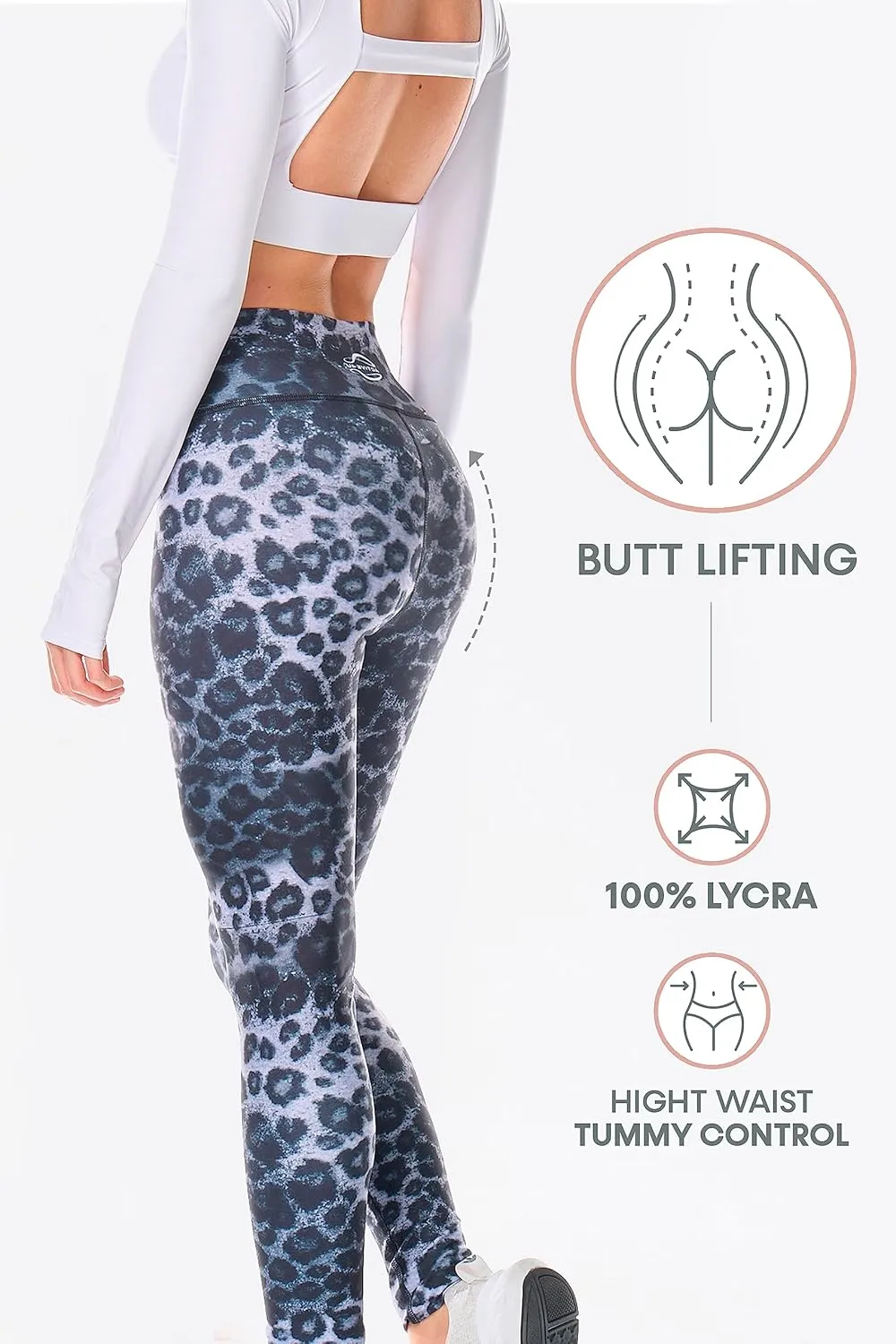 A4U Workout Leggings for Women Activewear Pants Printed Compression Pants