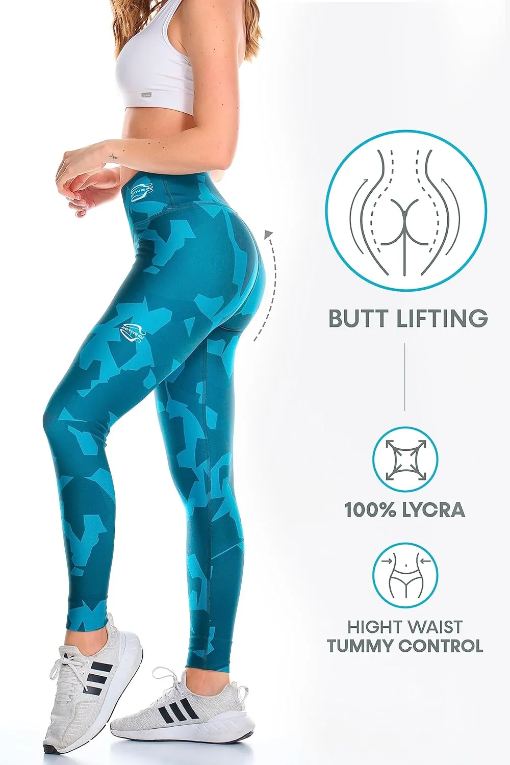 A4U Workout Leggings for Women Activewear Pants Printed Compression Pants