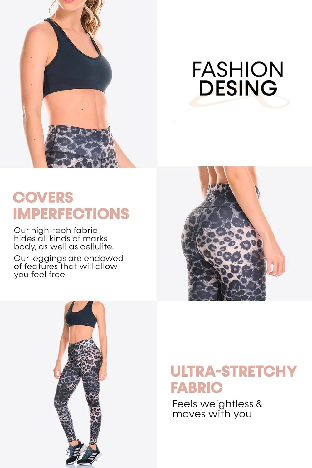 A4U Workout Leggings for Women Activewear Pants Printed Compression Pants
