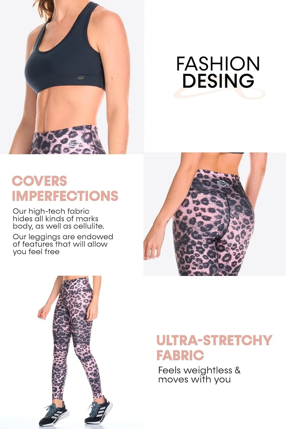 A4U Workout Leggings for Women Activewear Pants Printed Compression Pants