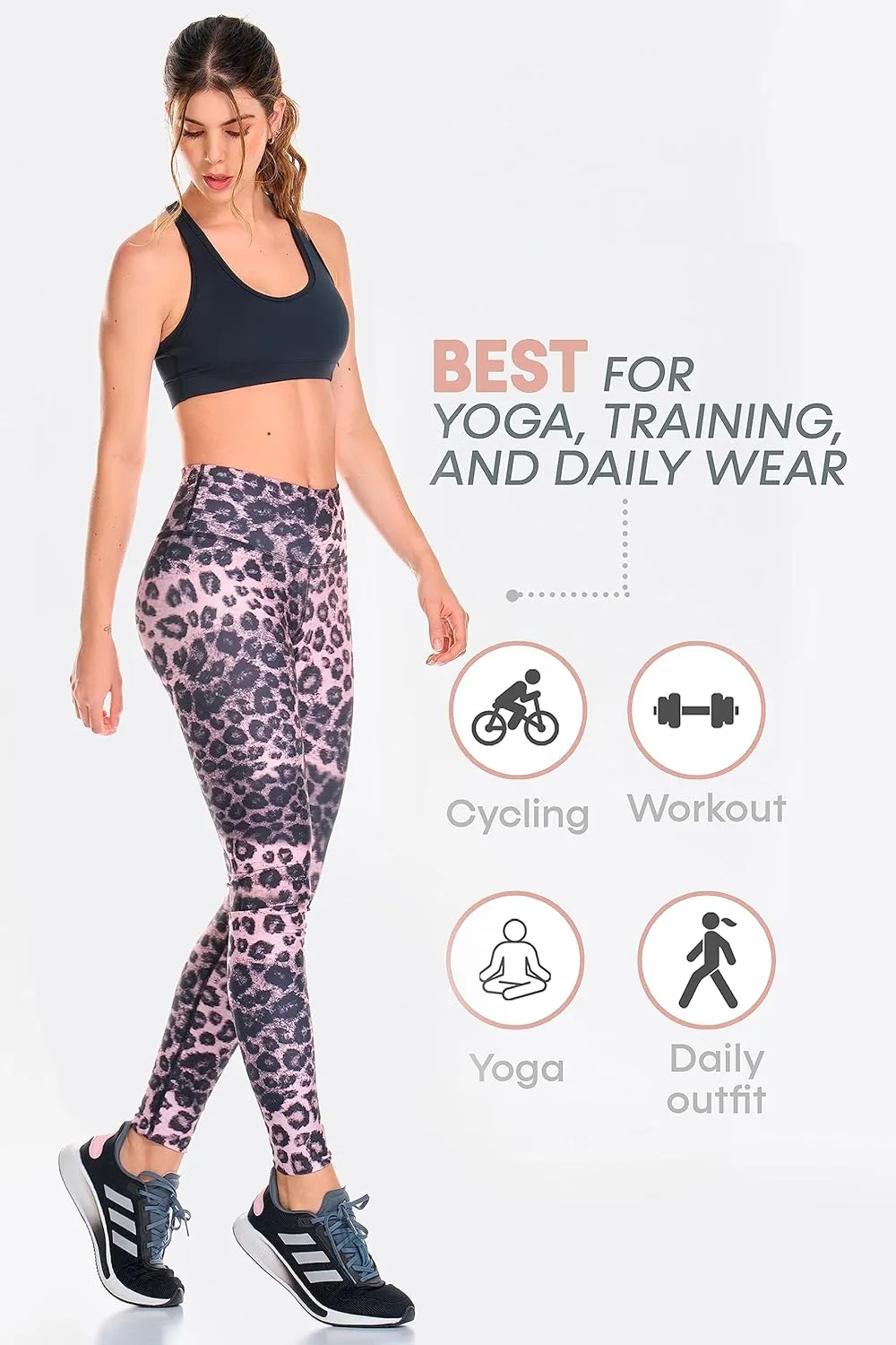 A4U Workout Leggings for Women Activewear Pants Printed Compression Pants