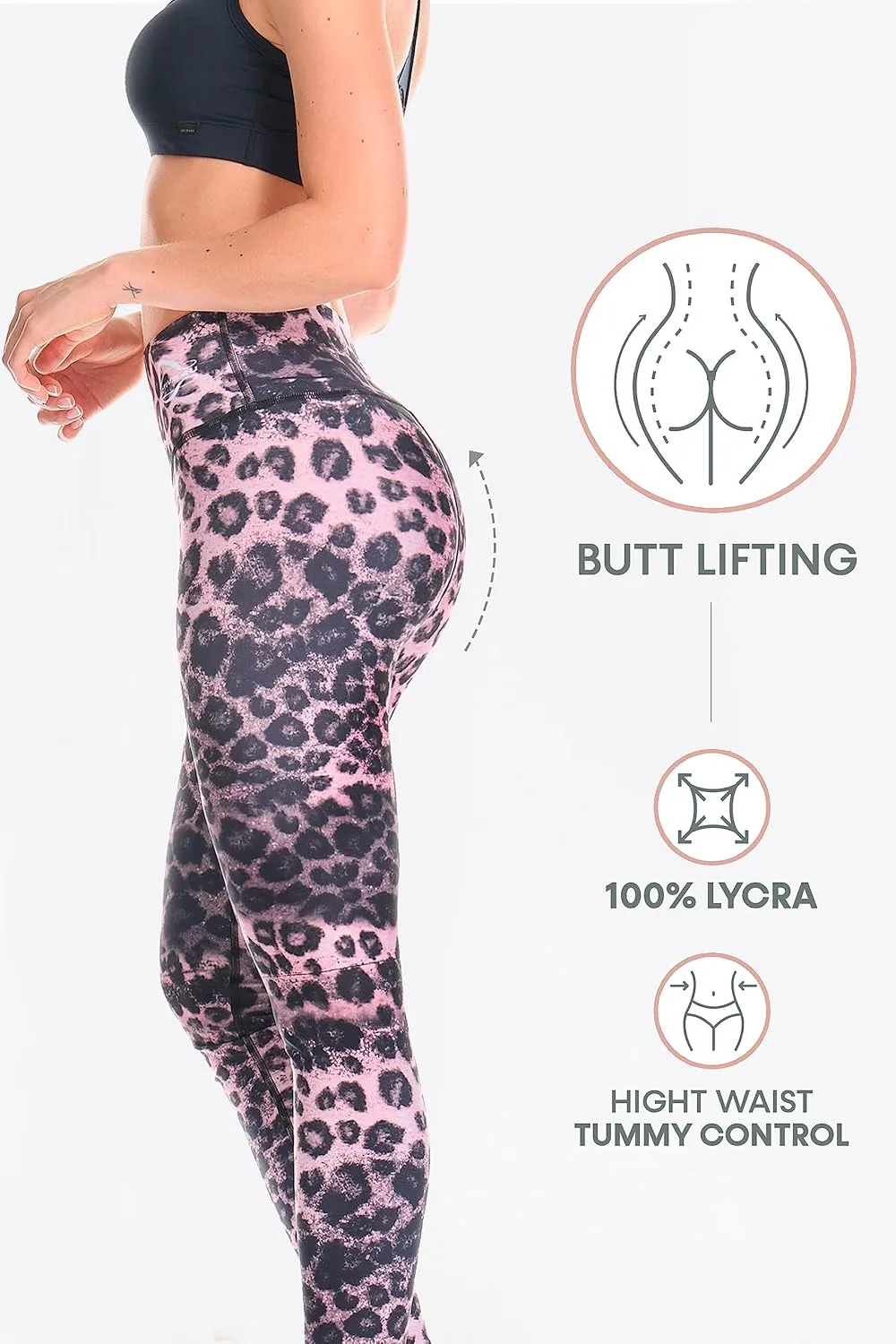 A4U Workout Leggings for Women Activewear Pants Printed Compression Pants