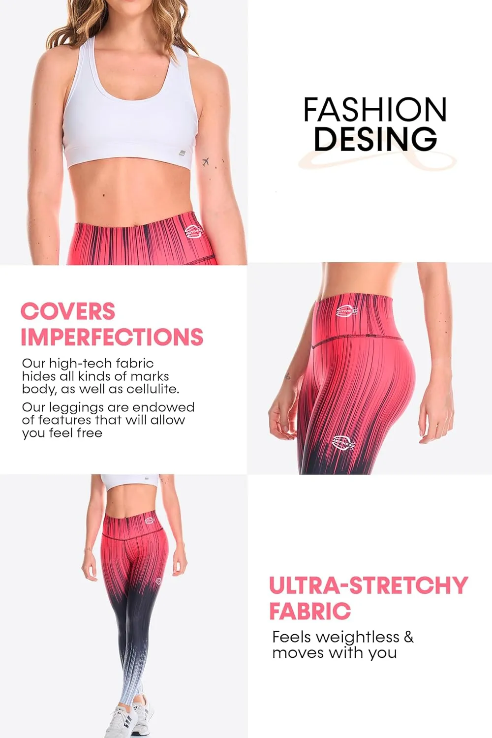 A4U Workout Leggings for Women Activewear Pants Printed Compression Pants