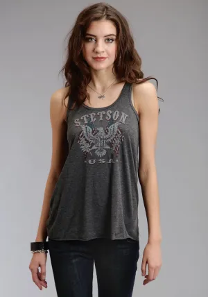 Abstract print Stetson Womens Vintage Eagle Grey 100% Cotton S/L Tank Top Summer Outfit Stetson Womens Vintage Eagle Grey 100% Cotton S/L Tank Top