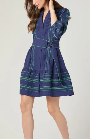 Abstract print Towns Dress in Navy/Green Casual maxi dress Towns Dress in Navy/Green