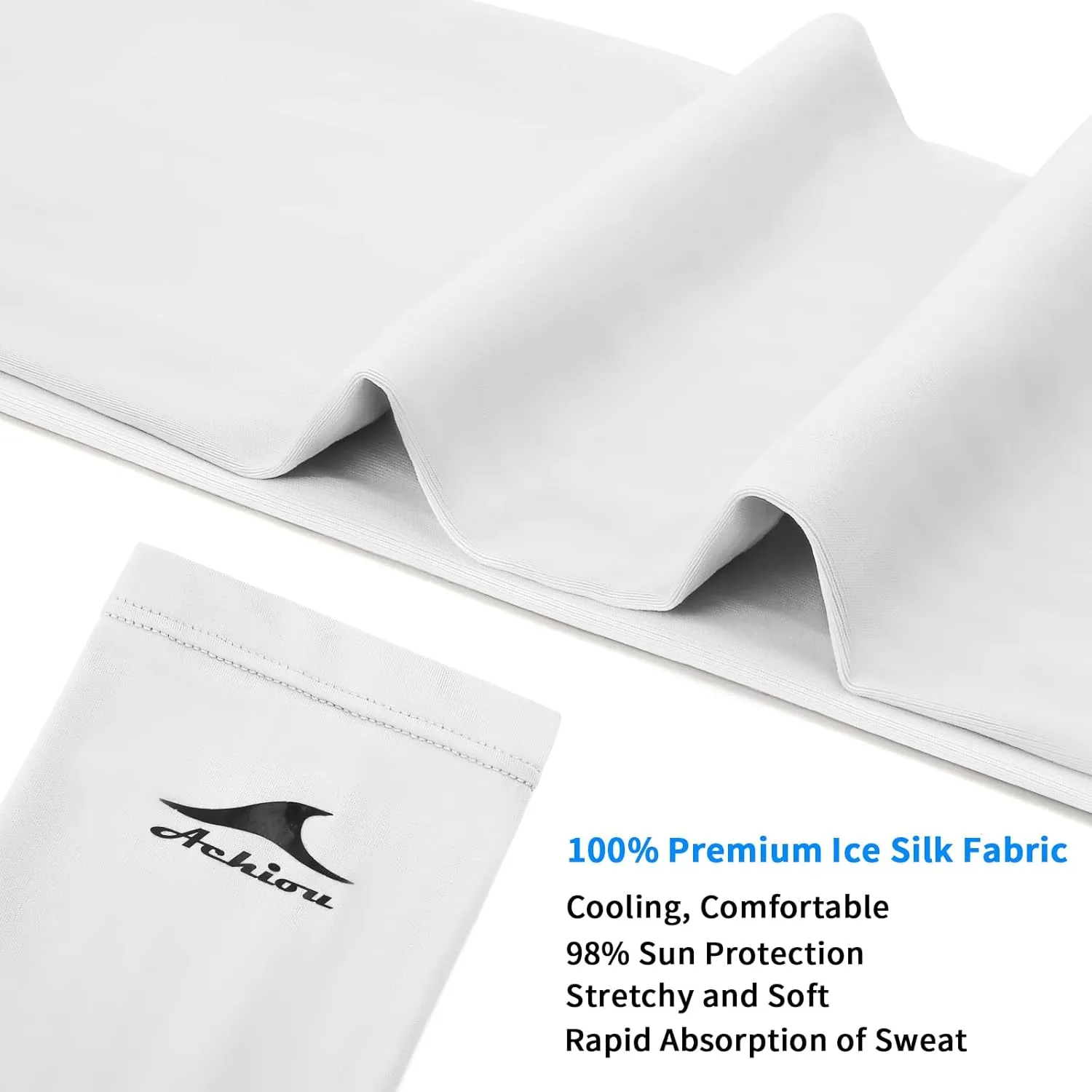 Achiou Cooling Ice Silk Arm Sleeves, Summer UV Sun Protection Compression Sleeves UPF 50  for Women Volleyball Youth Sports