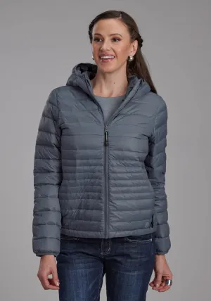 Active Days Roper Womens Parachute Down Fill Silver Blue 100% Nylon Softshell Jacket Roper Womens Parachute Down Fill Silver Blue 100% Nylon Softshell Jacket Fit Focus Spring Mood Party Look Classic