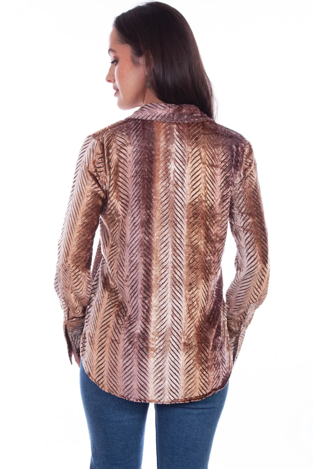 Breathable Style Chic Option Scully Womens Fashionable Animal Burnt 75% Viscose/25% Nylon L/S Shirt