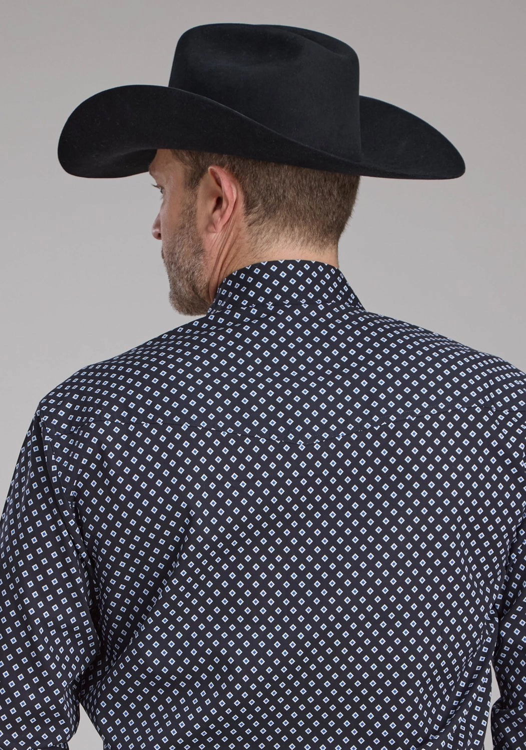 Roper Mens 2240 Diamonds Black 100% Cotton Tall L/S Shirt Quality Wear