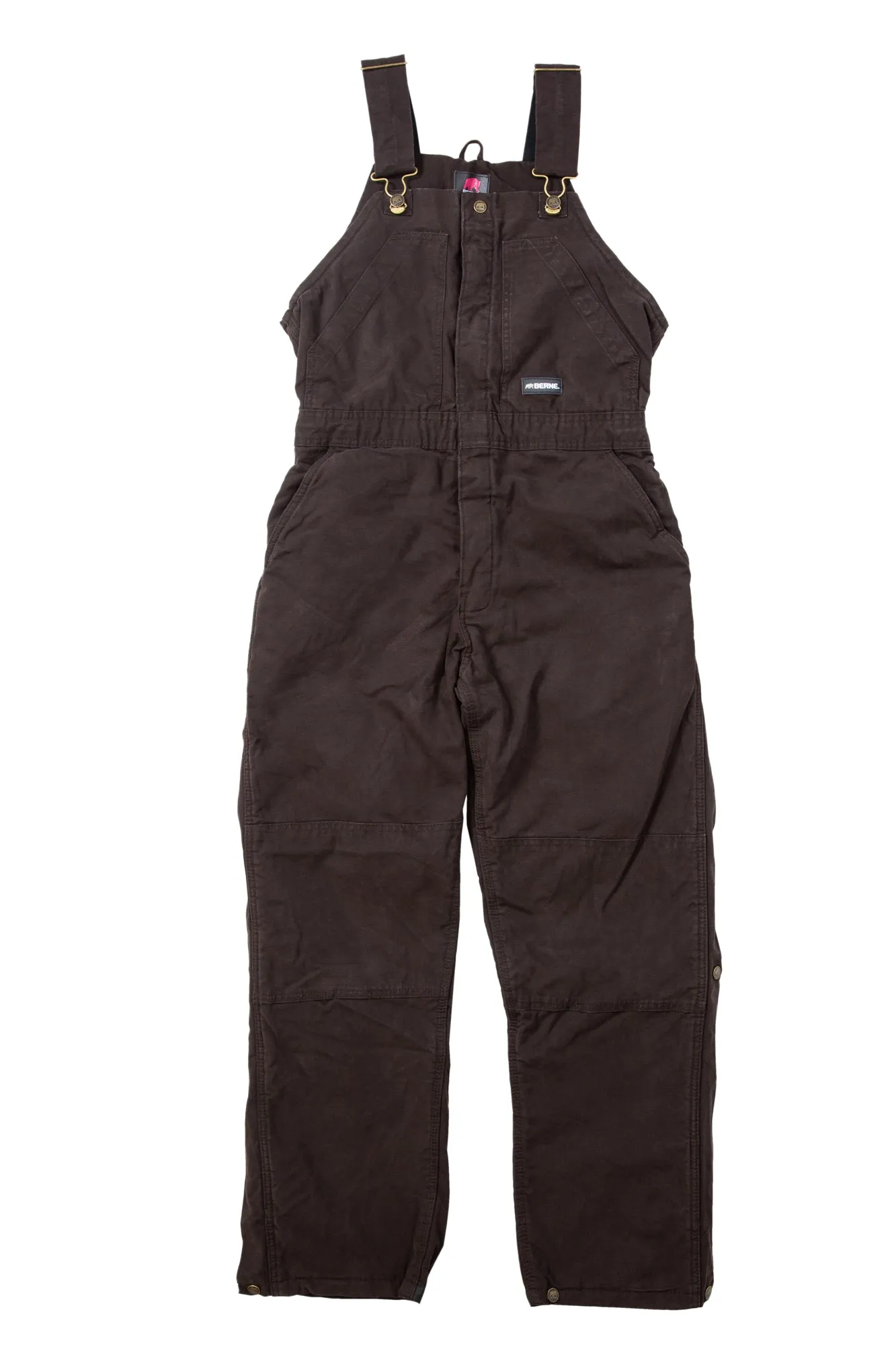Berne Apparel Womens Softstone Duck Insulated Dark Brown 100% Cotton Bib Overall Casual Classic