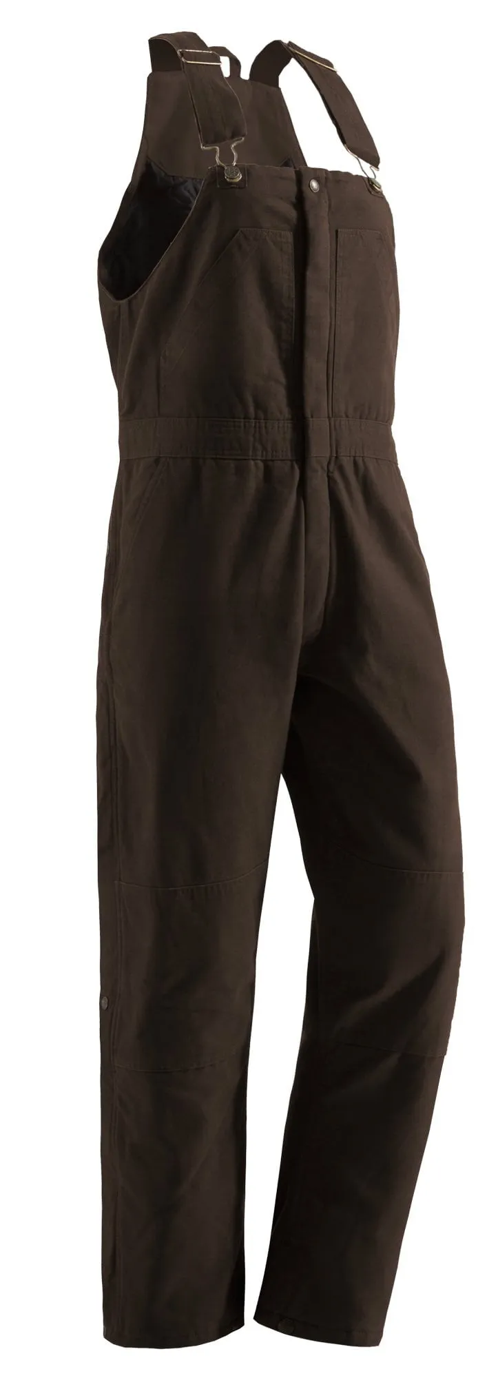 Berne Apparel Womens Softstone Duck Insulated Dark Brown 100% Cotton Bib Overall Everyday Motion Sandblasted Finish