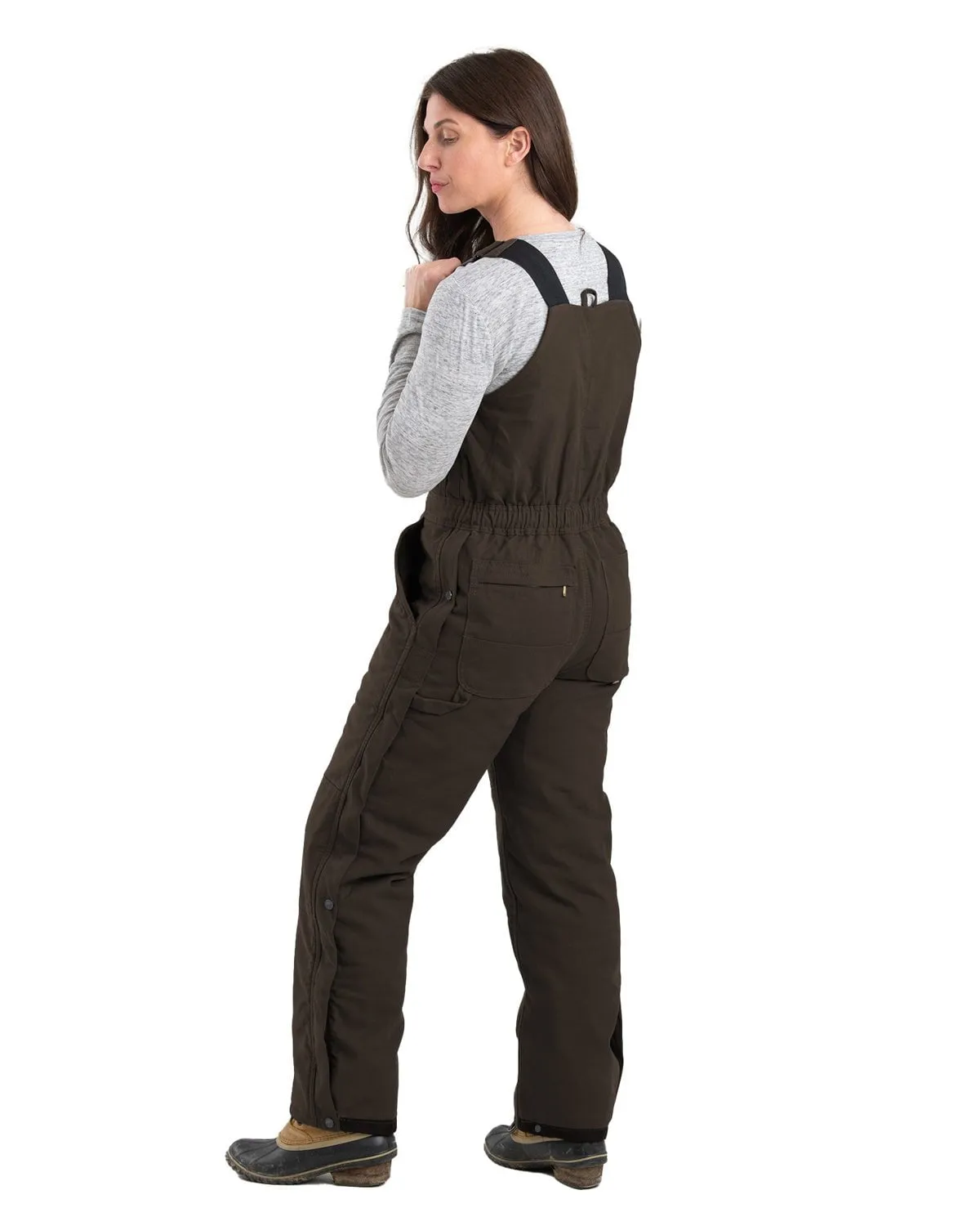 Berne Apparel Womens Softstone Duck Insulated Dark Brown 100% Cotton Bib Overall Always Appropriate Student Outfit Streetwear Fan