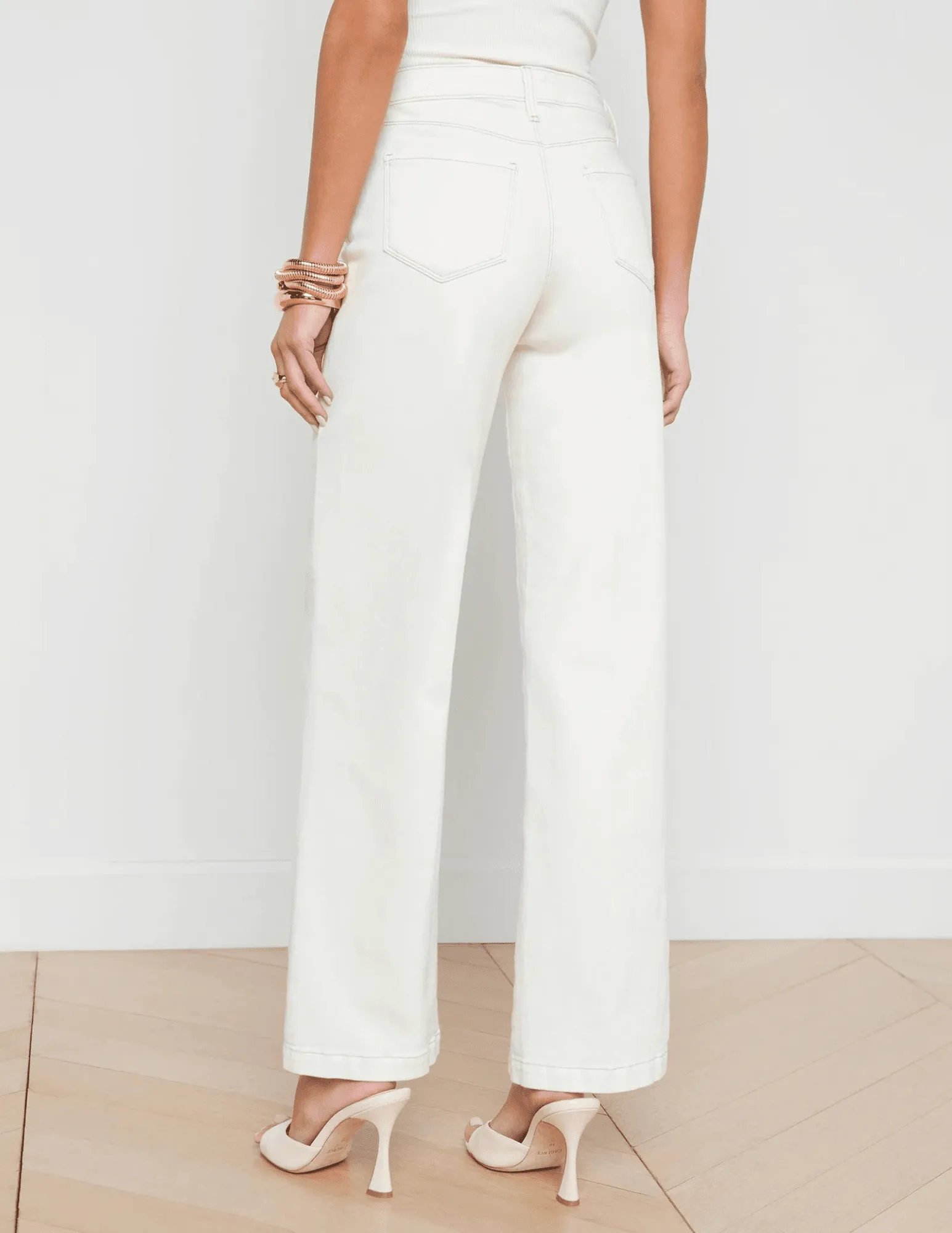 L??AGENCE Scottie High Rise Wide Leg Jeans In Macadamia Chic Design Style Season Ready