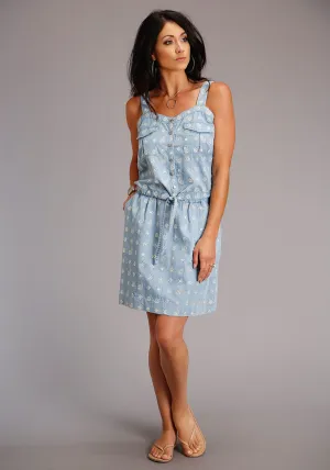 Adaptive Fit Technology Stetson Womens Blue Denim Schiffli S/L Tank Top L Flexible Shoulder Panels Stetson Womens Blue Denim Schiffli S/L Tank Top L