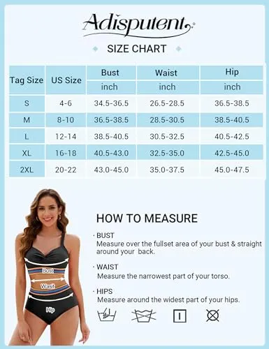 Adisputent High Waisted Bikini Sets for Women Cutout Two Piece Swimsuits 2024 Crisscross Swimwear Colorblock Bathing Suits Black S