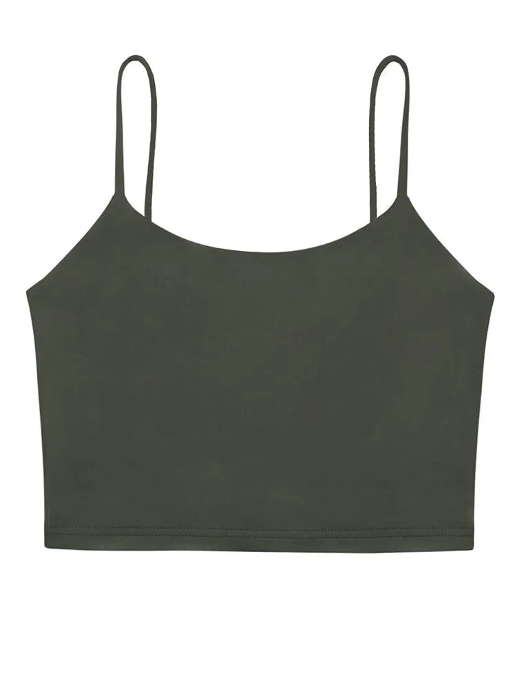 Adjustable Spaghetti Strap Seamless Camisole Crop Tops