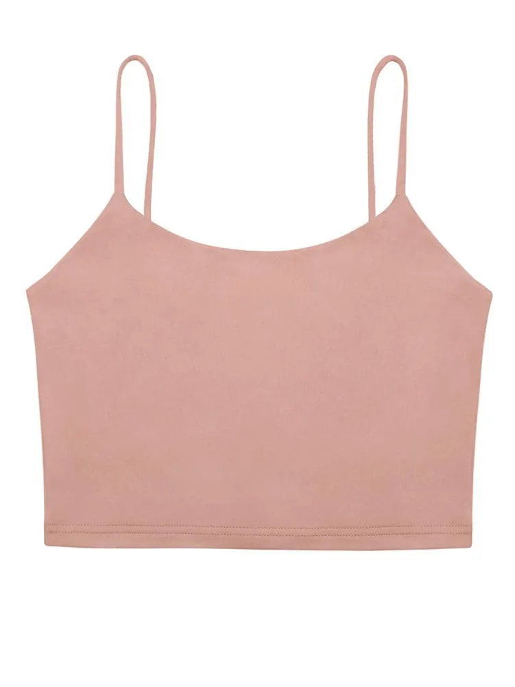 Adjustable Spaghetti Strap Seamless Camisole Crop Tops