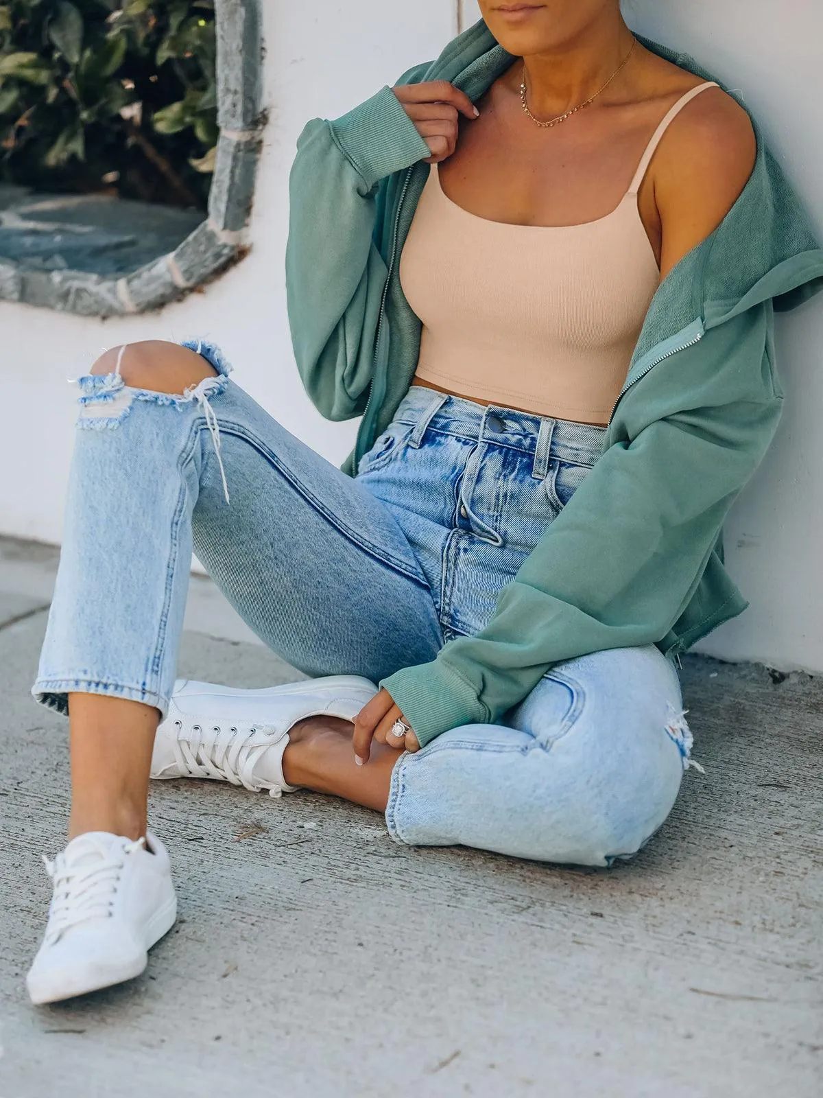 Adjustable Spaghetti Strap Seamless Camisole Crop Tops