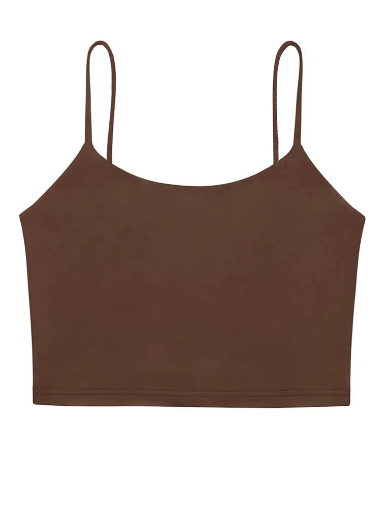 Adjustable Spaghetti Strap Seamless Camisole Crop Tops